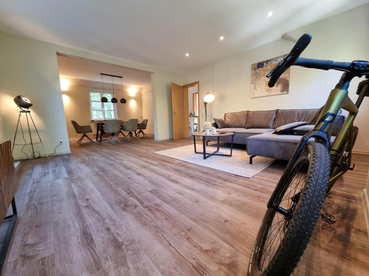 5 Sterne Bahnhoftraum, Appartement "Waldliebe" 133Qm, Grosse Terrasse 70Qm, Qr Code Scannen Fuer Virtuellen Rundgang, Premium Ausstattung Braunfels Exteriör bild